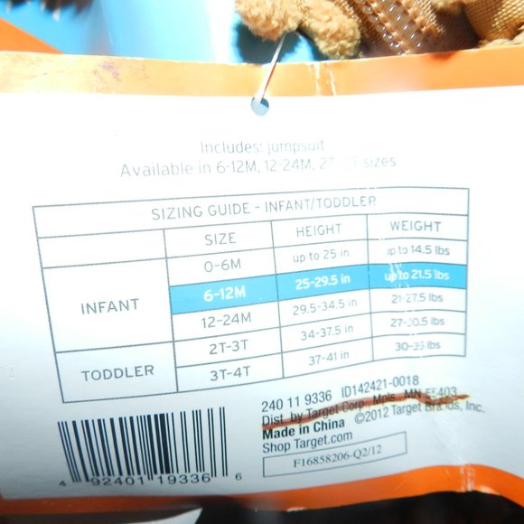 BROWN BEAR TODDLER COSTUME 6-12 MONTHS NEW/NWT! - Picture 11 of 15